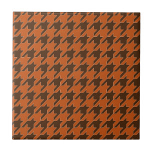 Cerâmica azulejo de laranja castanho do padrão houndstoth