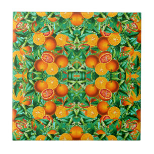 CERÂMICA AZULEJO DE LARANJAS TROPICAL