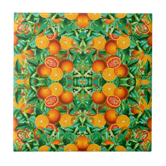 CERÂMICA AZULEJO DE LARANJAS TROPICAL
