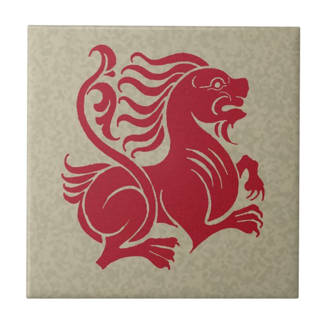 Cerâmica Azulejo de Leão Pequeno de De Morgan (Frente)