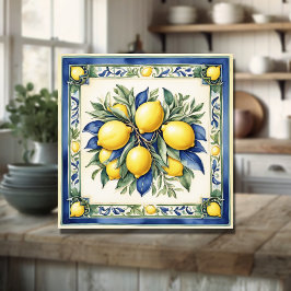 Cerâmica Azulejo de limão-cerâmico italiano Blue Majolica