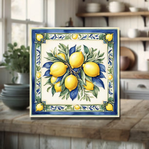 Cerâmica Azulejo de limão-cerâmico italiano Blue Majolica