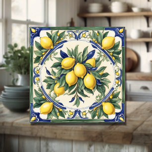 Cerâmica Azulejo de limão-cerâmico italiano Blue Majolica