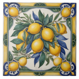 Cerâmica Azulejo de limão-cerâmico italiano Blue Majolica