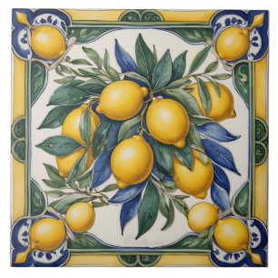 Cerâmica Azulejo de limão-cerâmico italiano Blue Majolica