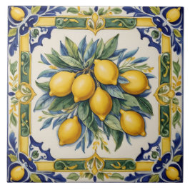 Cerâmica Azulejo de limão-cerâmico italiano Blue Majolica