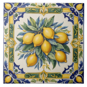 Cerâmica Azulejo de limão-cerâmico italiano Blue Majolica