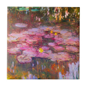 Cerâmica Azulejo de lírios roxos monet