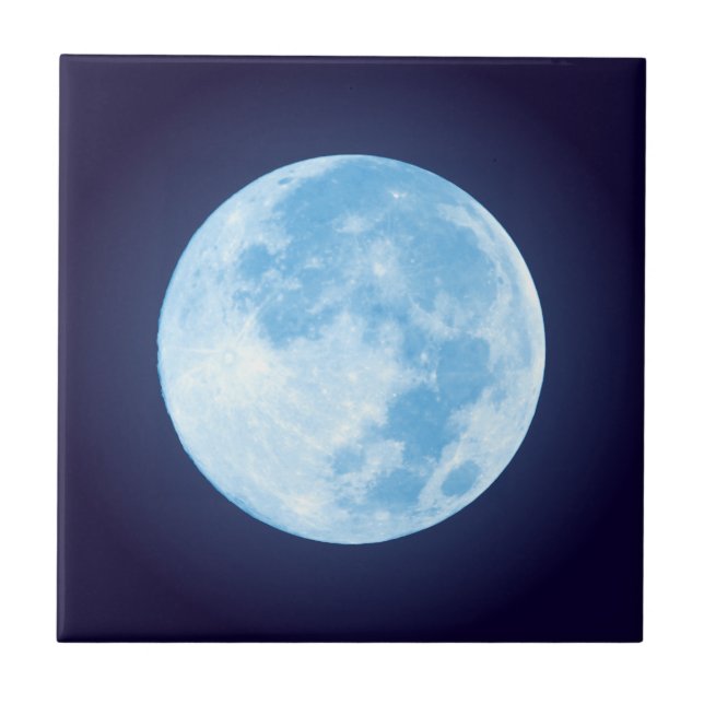 Cerâmica Azulejo de Lua Completa Azul (Frente)