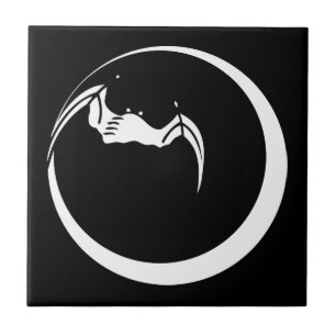 Cerâmica Azulejo de lua e de morcegos