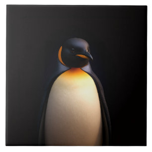Cerâmica Azulejo de Luxo Preto 4 com Pinguim Imperador