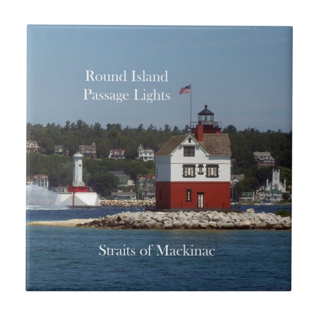 Cerâmica Azulejo de Luzes de Passagem da Ilha Round (Frente)