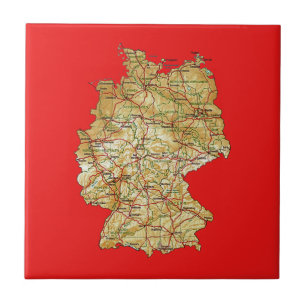 Cerâmica Azulejo de Mapa da Alemanha