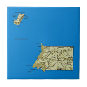Cerâmica Azulejo de Mapa da Guiné Equatorial