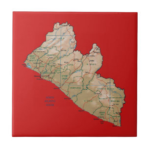 Cerâmica Azulejo de Mapa da Libéria