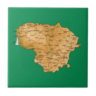 Cerâmica Azulejo de Mapa da Lituânia