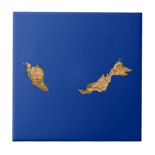 Cerâmica Azulejo de Mapa da Malásia