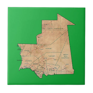 Cerâmica Azulejo de Mapa da Mauritânia