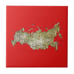 Cerâmica Azulejo de Mapa da Rússia