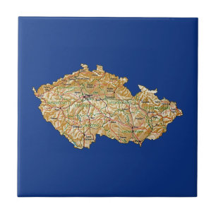 Cerâmica Azulejo de Mapa da Tchecia