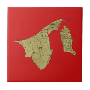 Cerâmica Azulejo de Mapa de Brunei