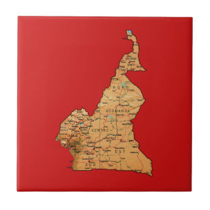 Cerâmica Azulejo de Mapa de Camarões