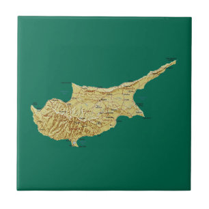 Cerâmica Azulejo de Mapa de Chipre