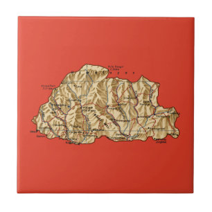Cerâmica Azulejo de Mapa do Butão