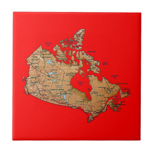 Cerâmica Azulejo de Mapa do Canadá