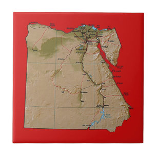 Cerâmica Azulejo de Mapa do Egito
