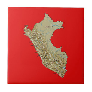 Cerâmica Azulejo de Mapa do Peru