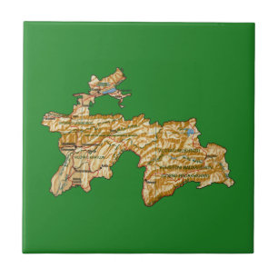 Cerâmica Azulejo de Mapa do Tajiquistão