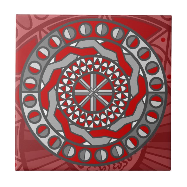 Cerâmica Azulejo de Máquina Vermelha (Frente)