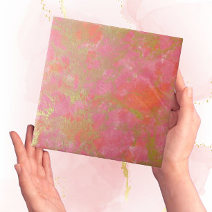 Cerâmica Azulejo de mármore Dourado, Rosa Simples e Modern