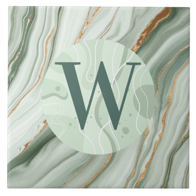 Cerâmica Azulejo de Mármore Verde Claro (Frente)