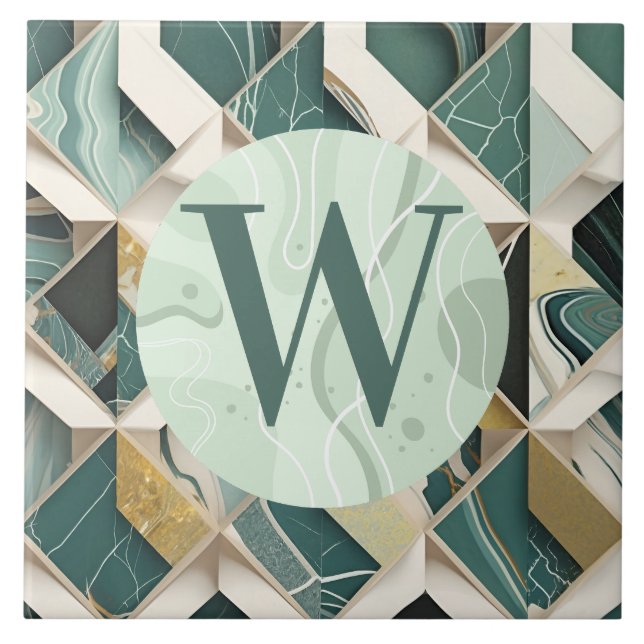 Cerâmica Azulejo de Mármore Verde Claro (Frente)