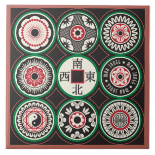Cerâmica Azulejo de Moedas de Um Ponto Mah Jongg