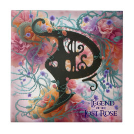 Cerâmica Azulejo de Monograma Floral Pazzaria "P"