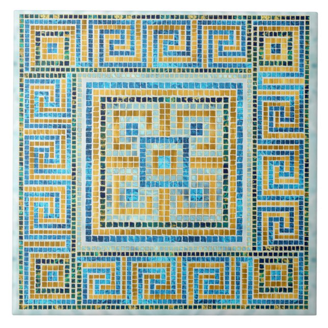 Cerâmica Azulejo de Mosaico Chave Grega Meander (Frente)