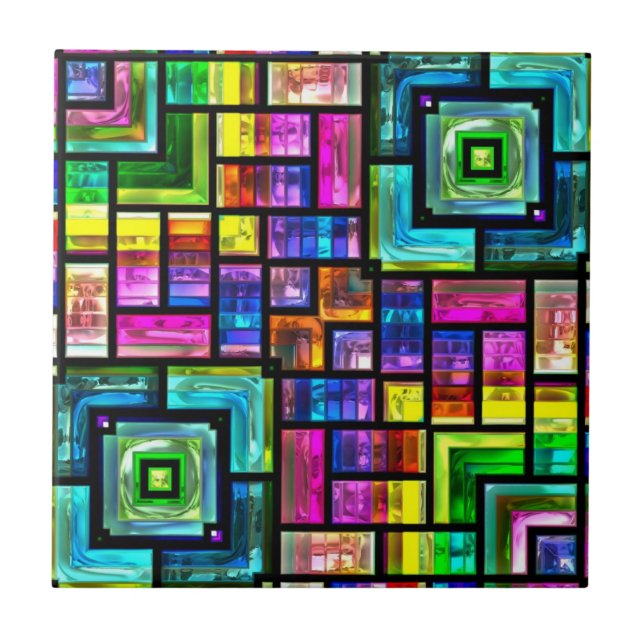 Cerâmica azulejo de mosaicos colorido (Frente)