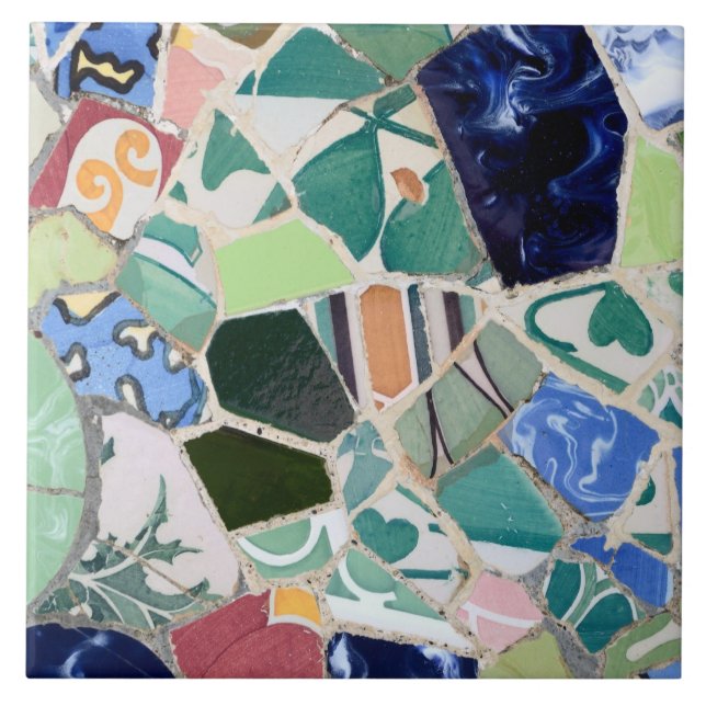 Cerâmica Azulejo de mosaicos de Guell do parque (Frente)