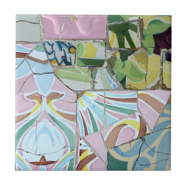 Cerâmica Azulejo de mosaicos de Guell do parque (Frente)