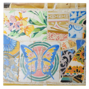 Cerâmica Azulejo de mosaicos de Guell do parque