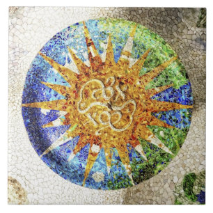 Cerâmica Azulejo de mosaicos de Guell do parque