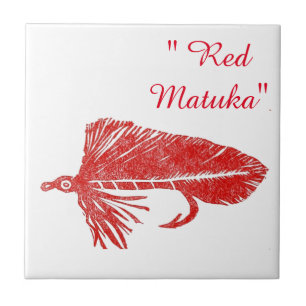 Cerâmica azulejo de mosca-da-truta "Red Matuka".