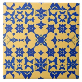 Cerâmica Azulejo de Motivo de Azulejo Azul Caribenho Dourad