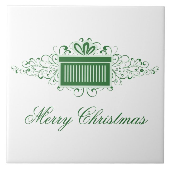 Cerâmica Azulejo de natação presente, verde (Frente)