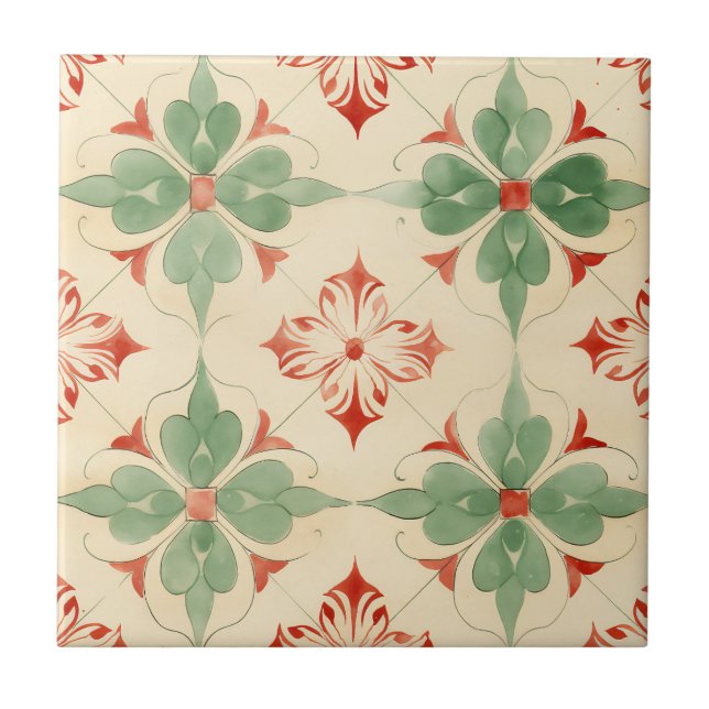 Cerâmica Azulejo de Natal antigo (Frente)