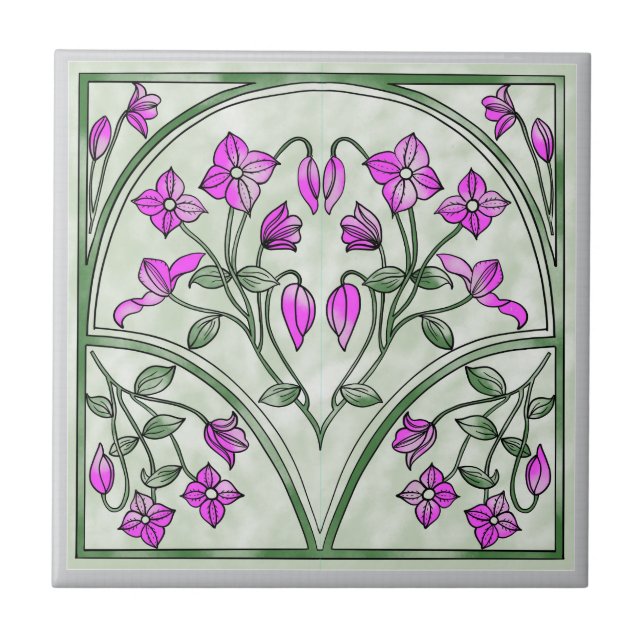 Cerâmica Azulejo de Nouveau da arte (Frente)