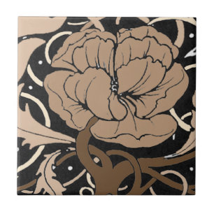 Cerâmica Azulejo de Nouveau da arte da flor da papoila